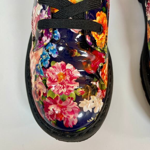 Thereabouts Girls Reese Floral Combat Boots Size 3 Side Zip Black - Picture 4 of 9